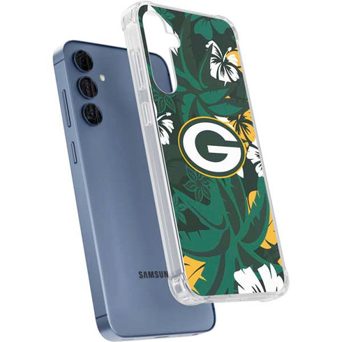 NFL Green Bay Packers Tropical Print Galaxy A35 5G Clear Case